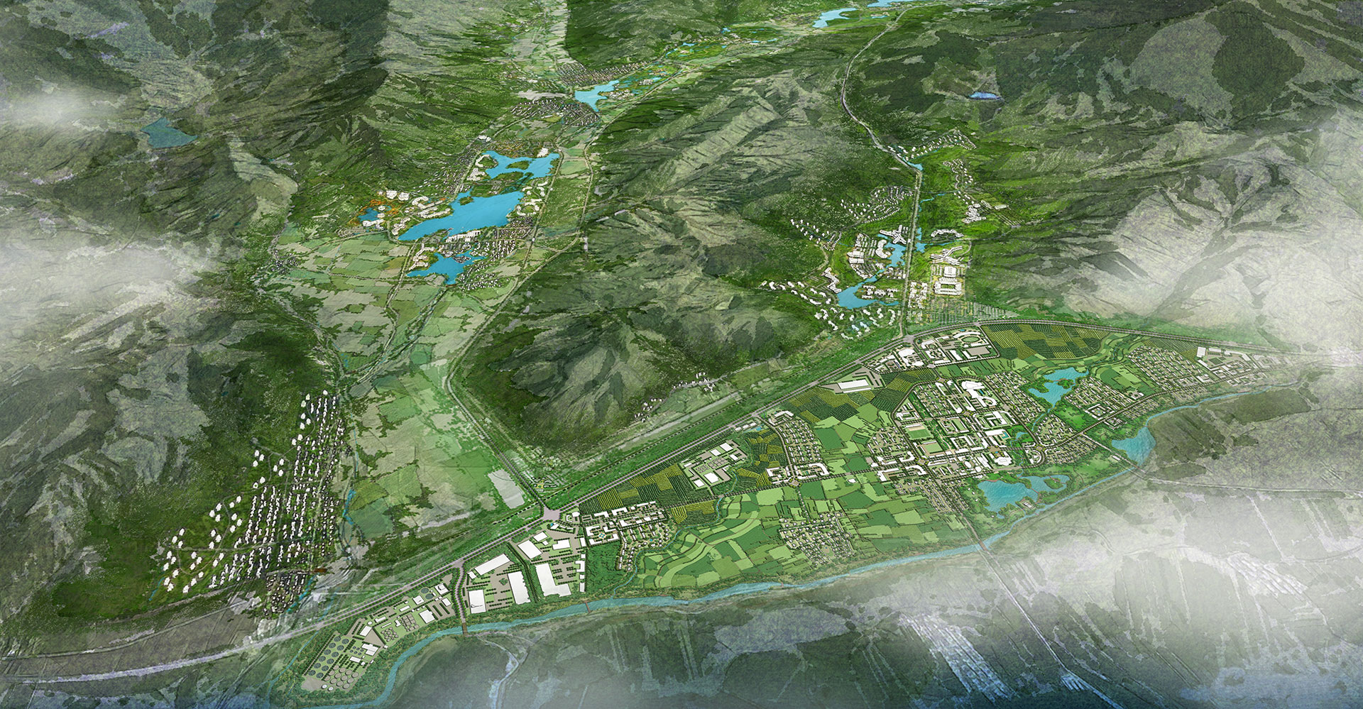 Bei Da Hu New Town Development Aerial WATG