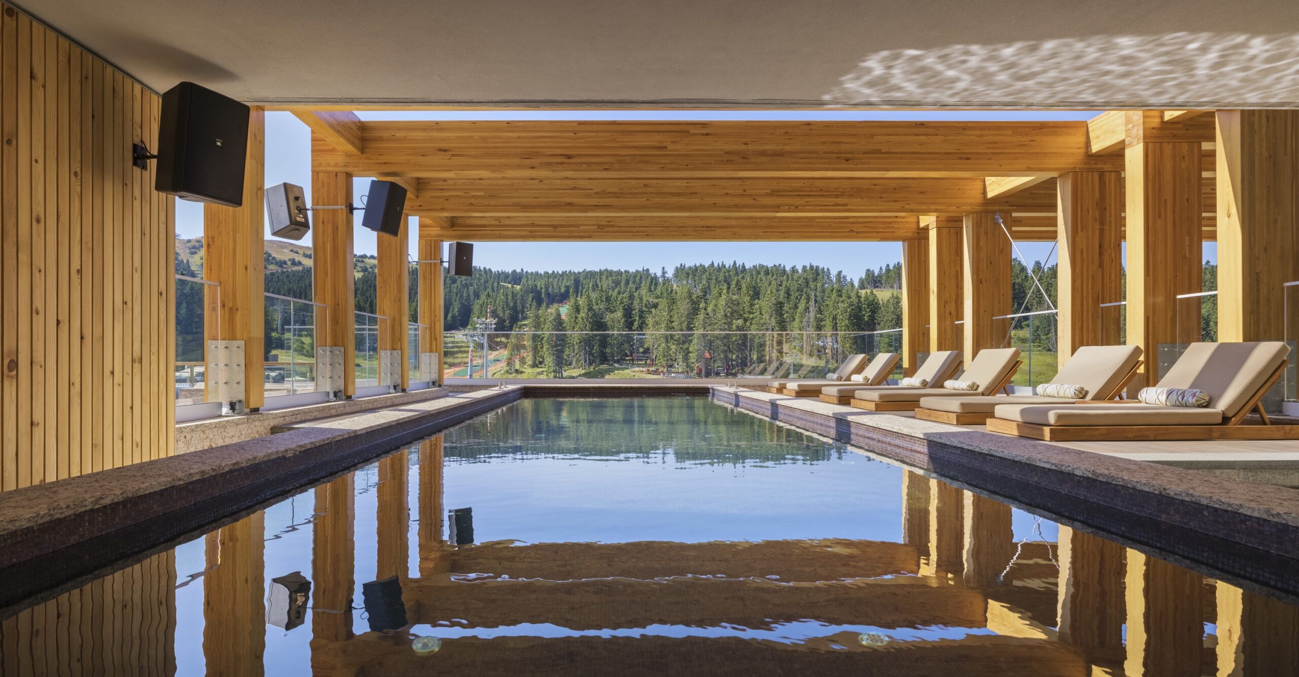 Outdoor lap pool at the Viceroy Kopaonik hotel