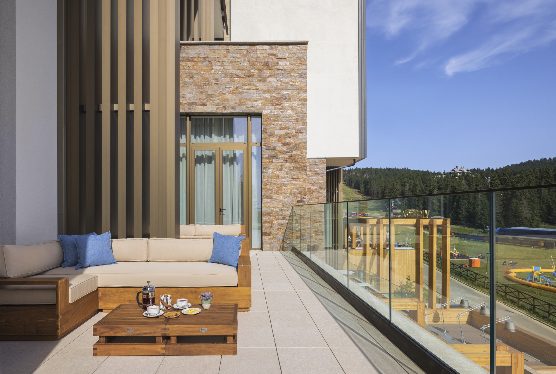 Exterior balcony at Viceroy Kopaonik hotel