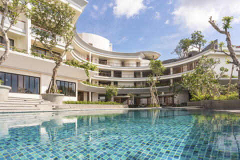 architecture and pool hardscape at ayana segara bali