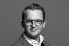Portrait of John Paul in black and white